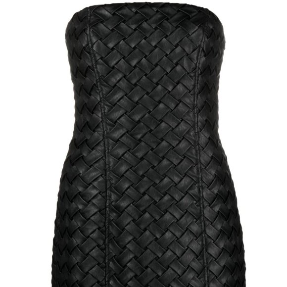 ROTATE | Interwoven, Vegan Leather, Strapless, Minidress - Picture 6 of 16